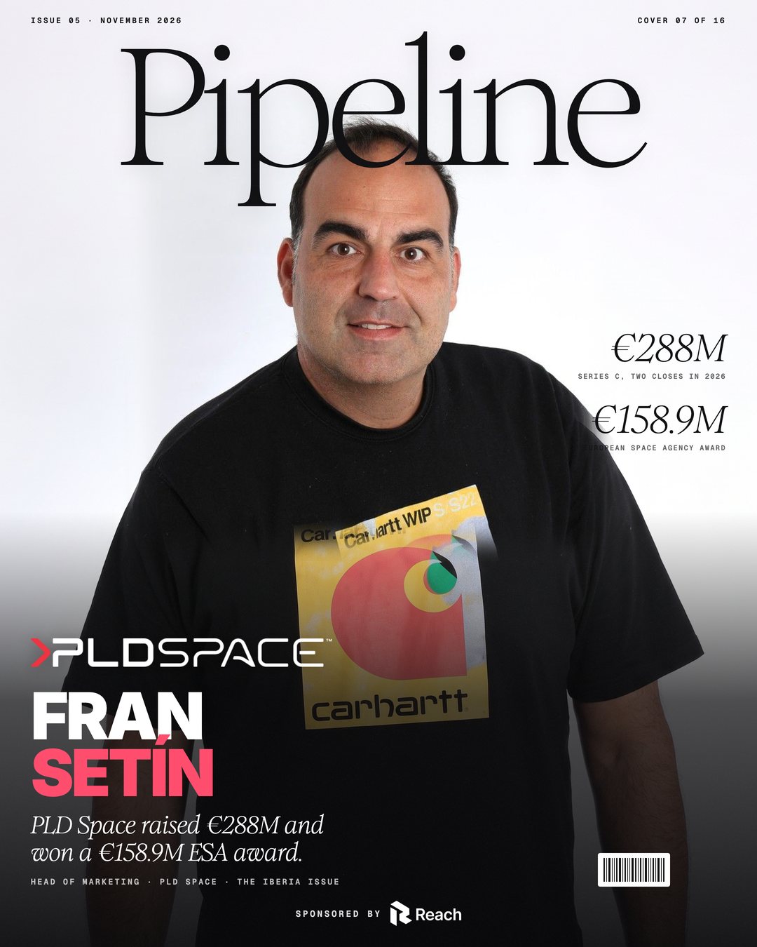 Fran Setín, Head of Marketing at PLD Space, on the cover of Pipeline, Issue 05